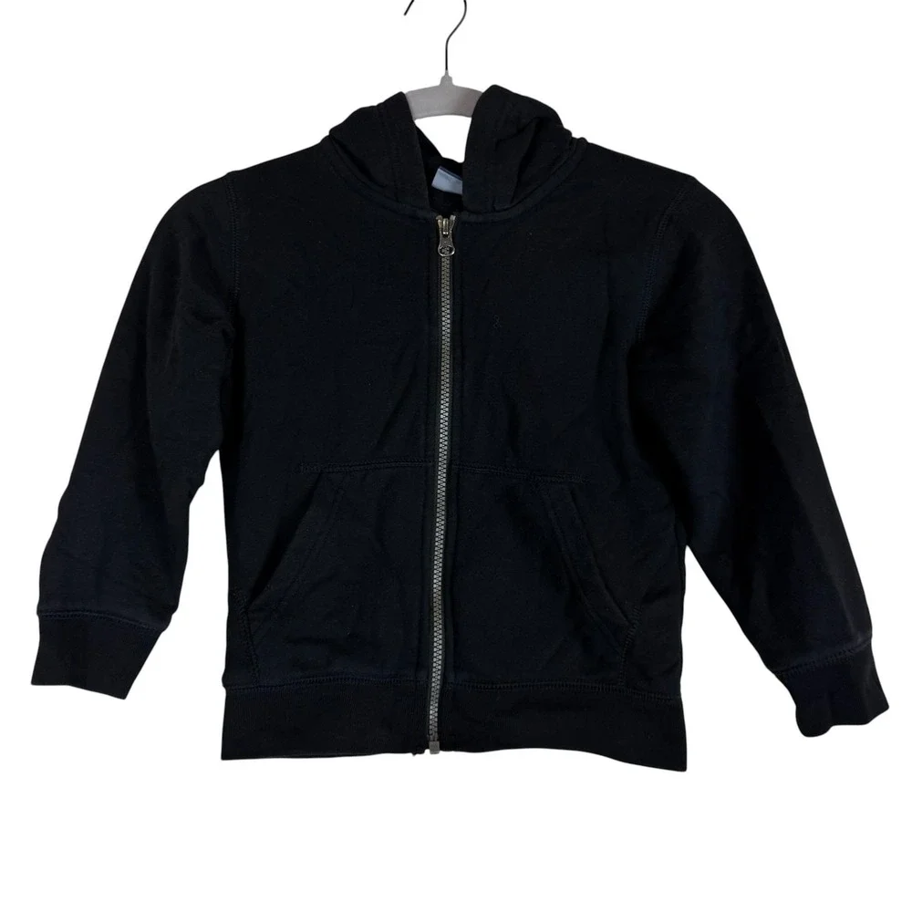 The Children's Place Hoodie Sweatshirt Kids 5T Black Full Zip Fleece Pockets
